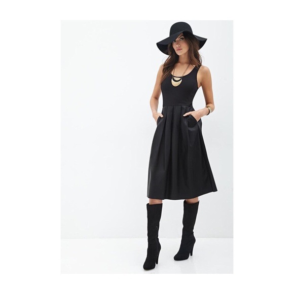 Forever 21 Faux Leather combo dress - Picture 1 of 8